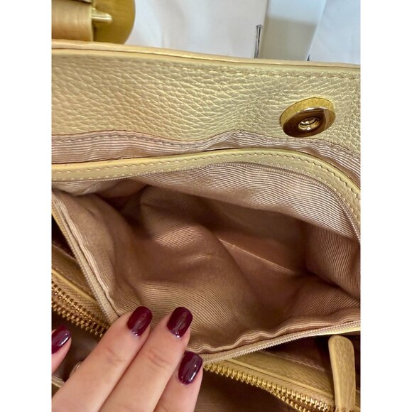 Sondra Roberts Gold Metallic Double strap Shoulder handbag - Picture 7 of 10